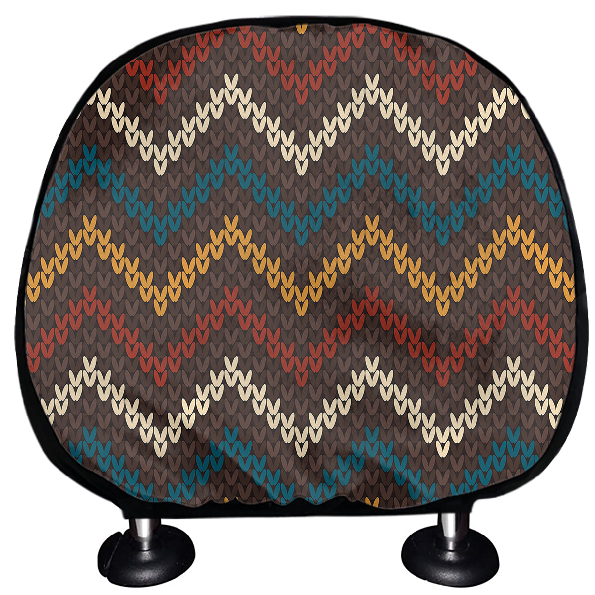 Vintage Chevron Knitted Pattern Print Car Headrest Covers