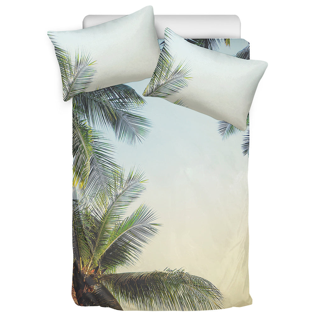 Vintage Coconut Tree Print Duvet Cover Bedding Set