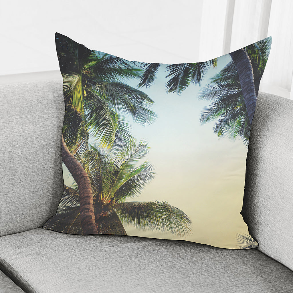 Vintage Coconut Tree Print Pillow Cover