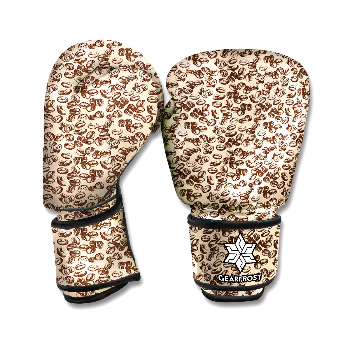 Vintage Coffee Bean Pattern Print Boxing Gloves