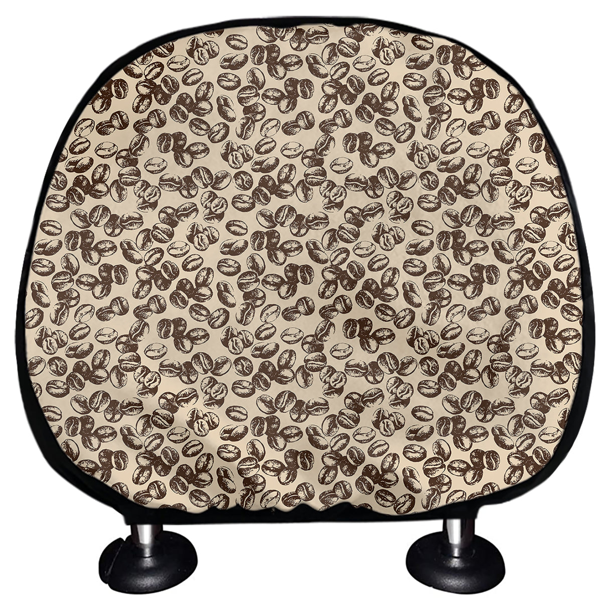 Vintage Coffee Bean Pattern Print Car Headrest Covers