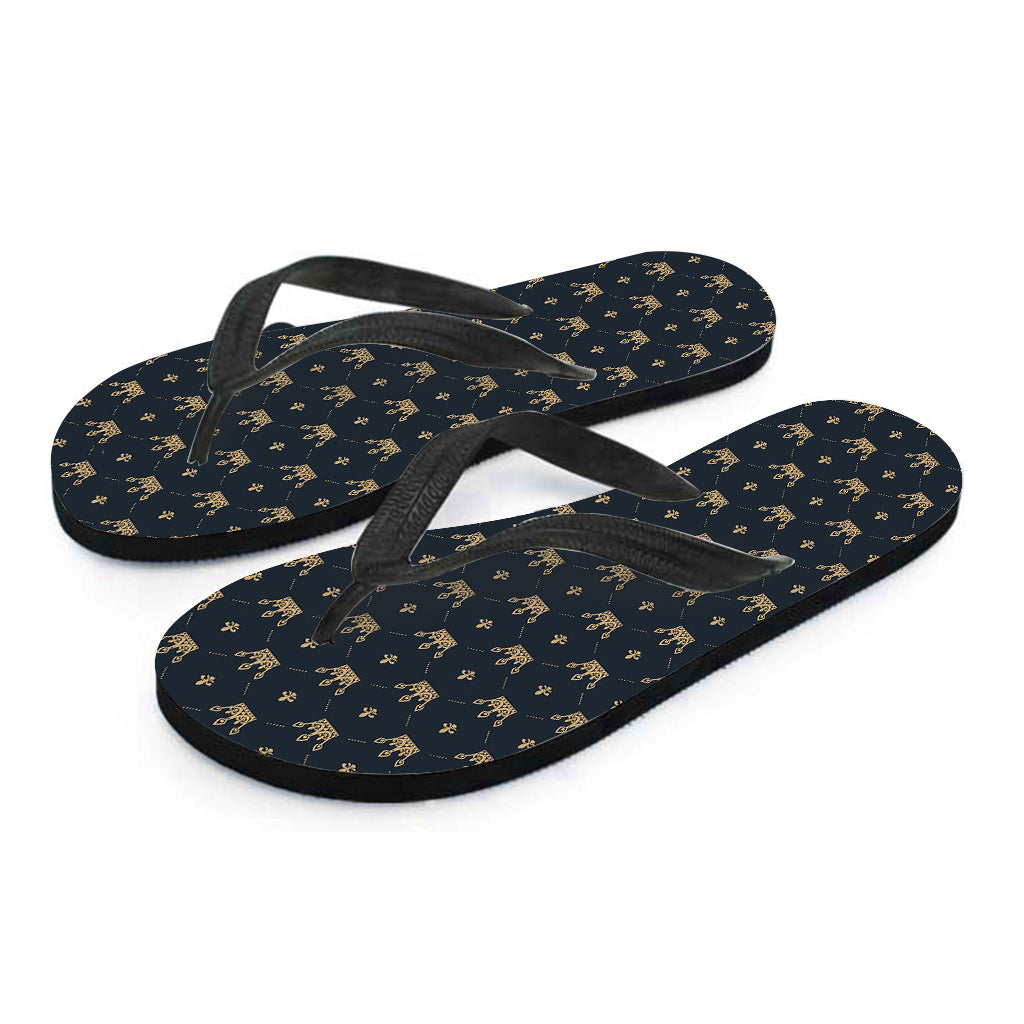 Vintage Crown Pattern Print Flip Flops