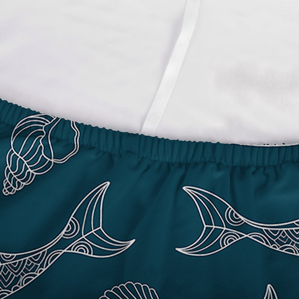 Vintage Dolphins Pattern Print Sofa Cover