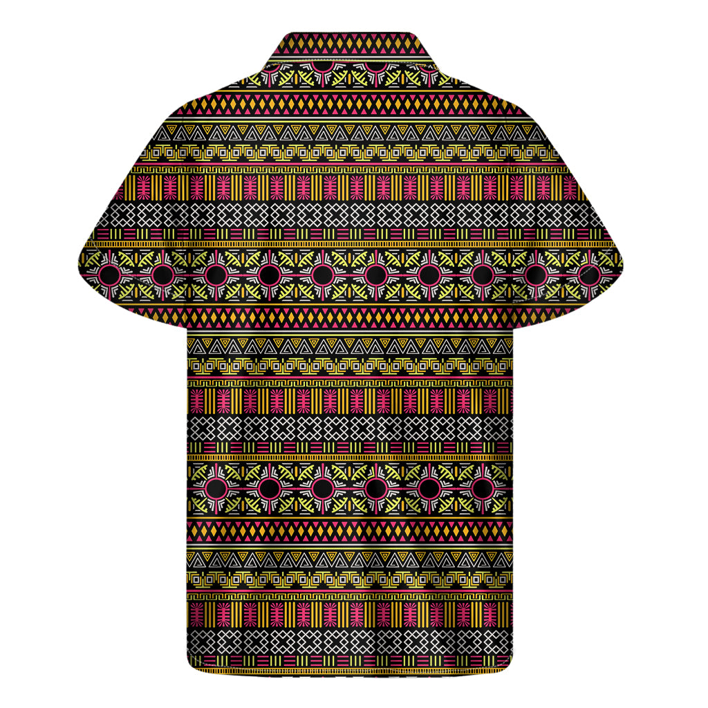 Vintage Ethnic Pattern Print Men's Short Sleeve Shirt