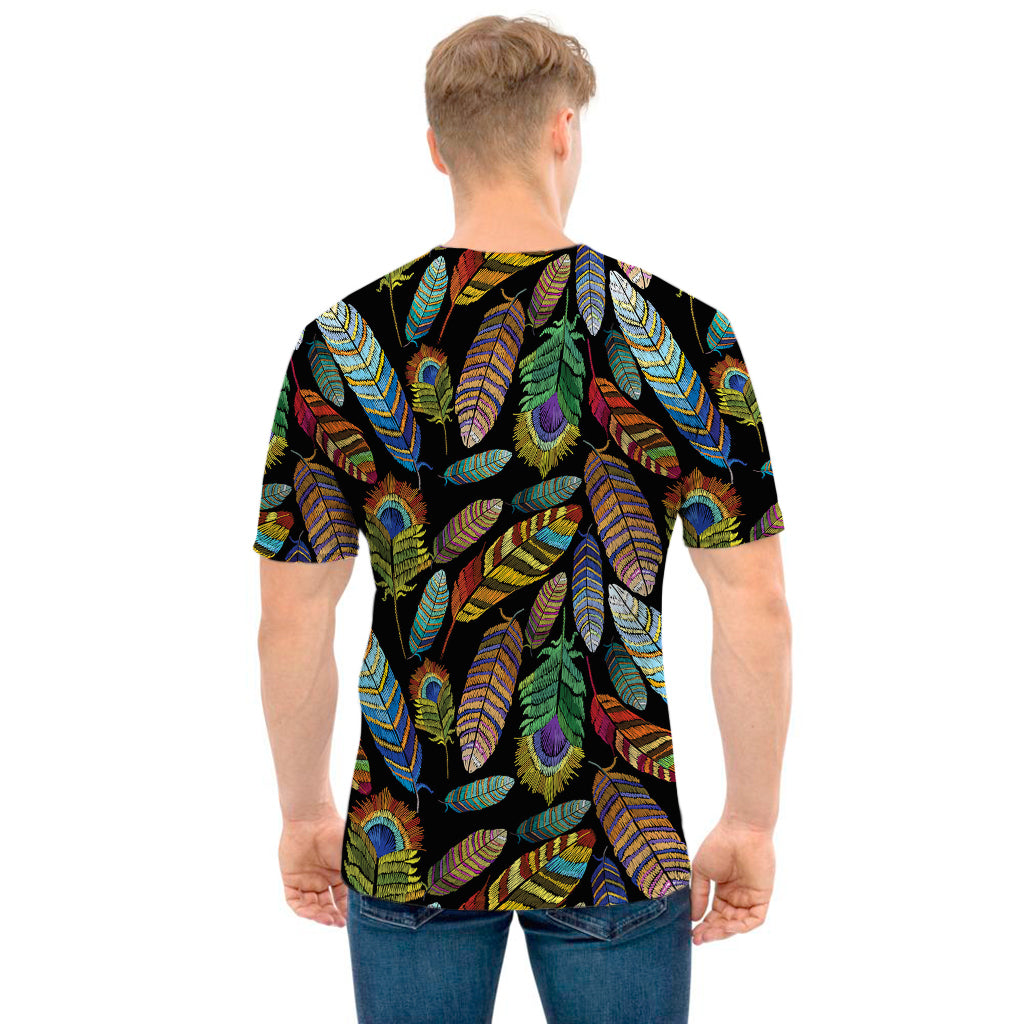 Vintage Feather Pattern Print Men's T-Shirt