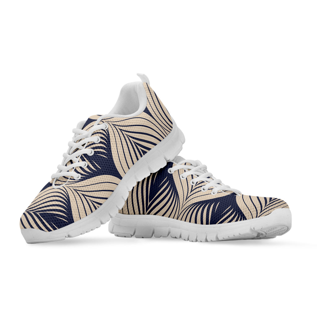 Vintage Geometric Leaf Pattern Print White Sneakers