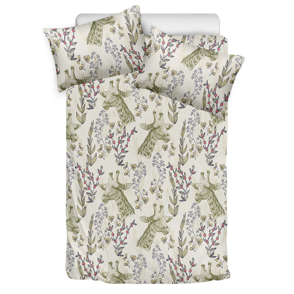 Vintage Giraffe Print Duvet Cover Bedding Set