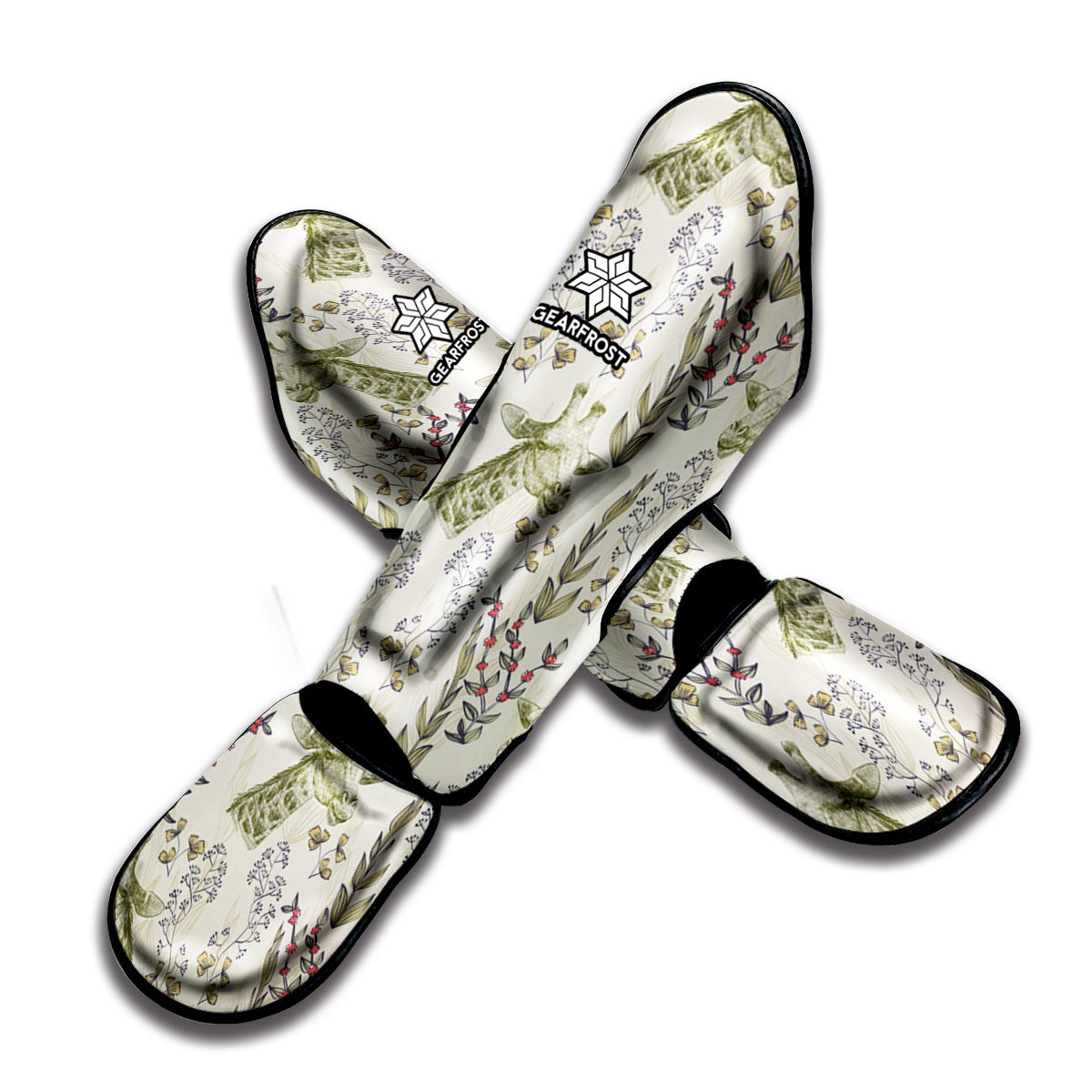 Vintage Giraffe Print Muay Thai Shin Guard