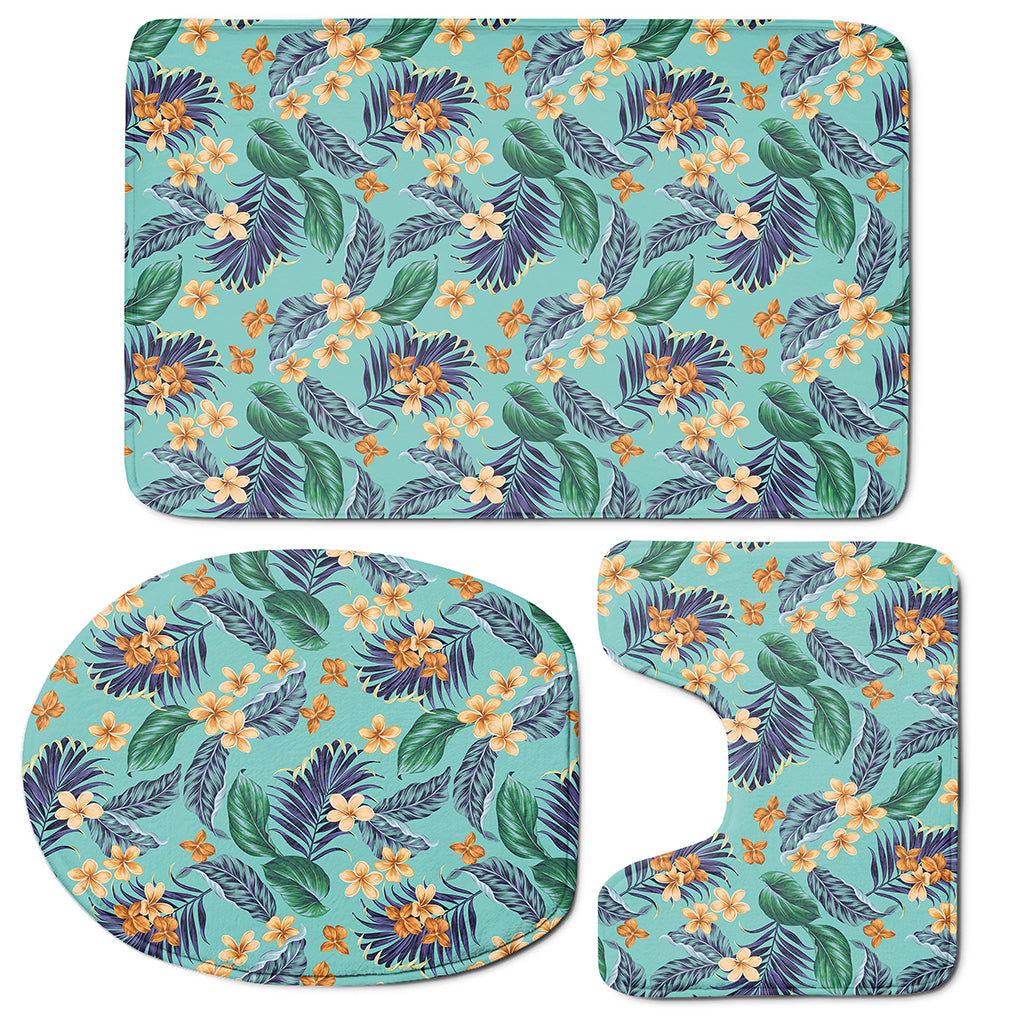 Vintage Hawaiian Aloha Pattern Print 3 Piece Bath Mat Set