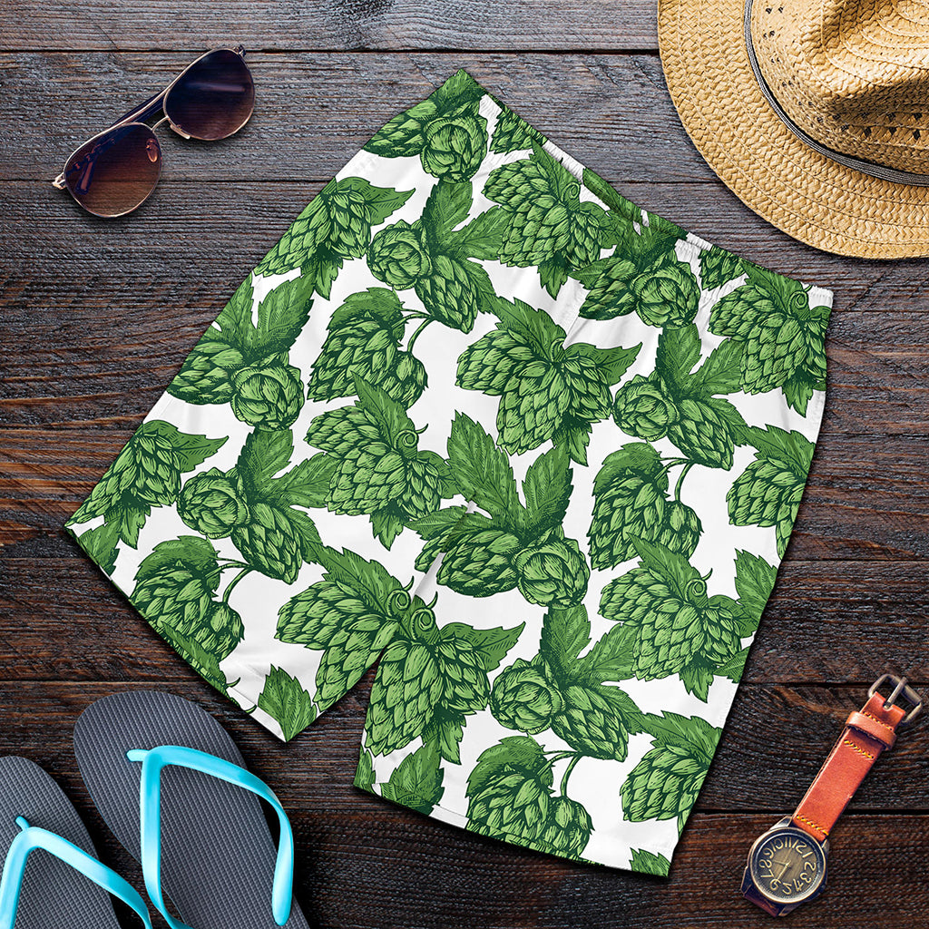 Vintage Hop Cone Pattern Print Men's Shorts