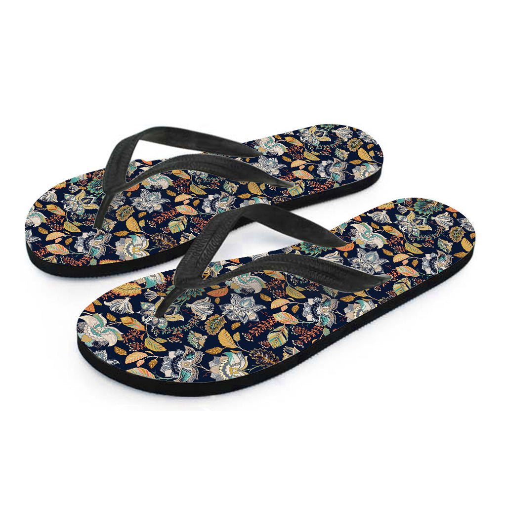 Vintage Indian Floral Pattern Print Flip Flops