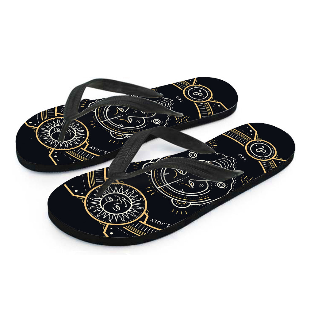 Vintage Leo Zodiac Sign Print Flip Flops