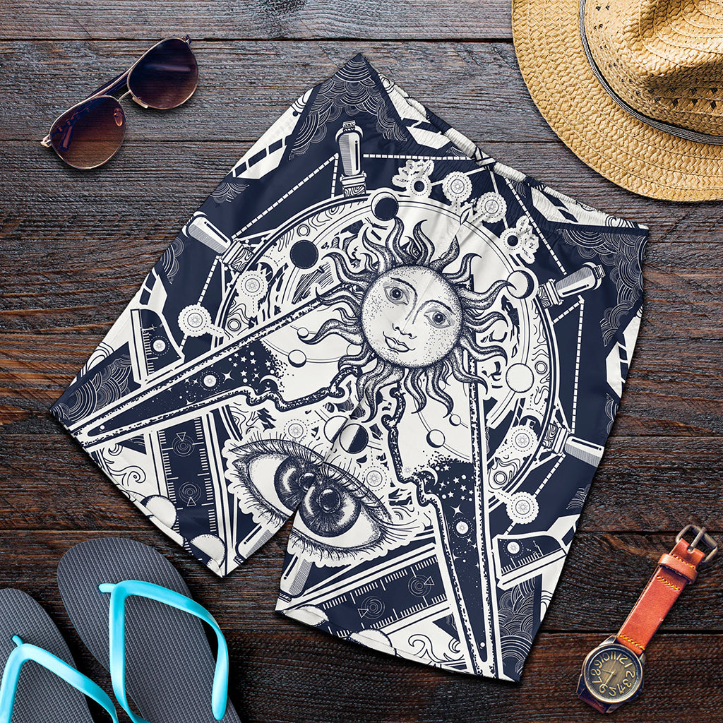 Vintage Masonic Freemasonry Print Men's Shorts