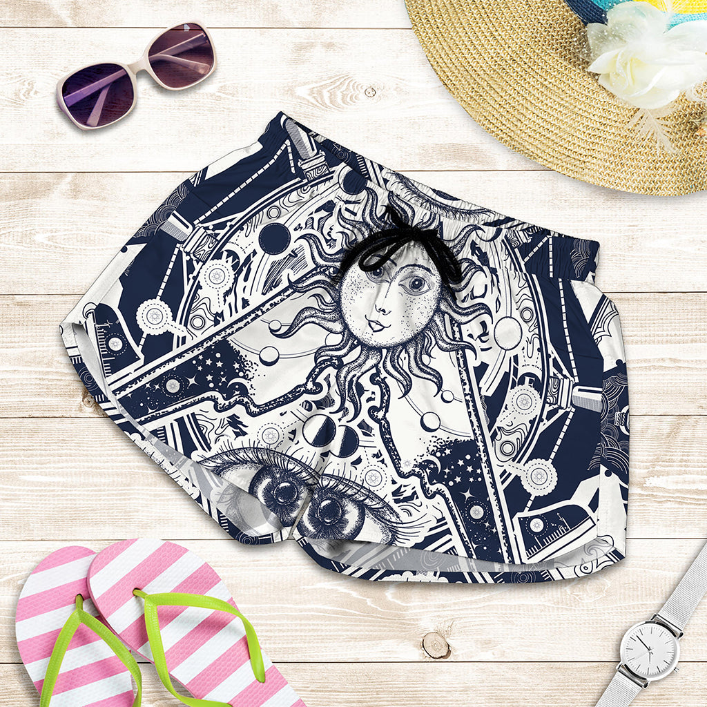 Vintage Masonic Freemasonry Print Women's Shorts