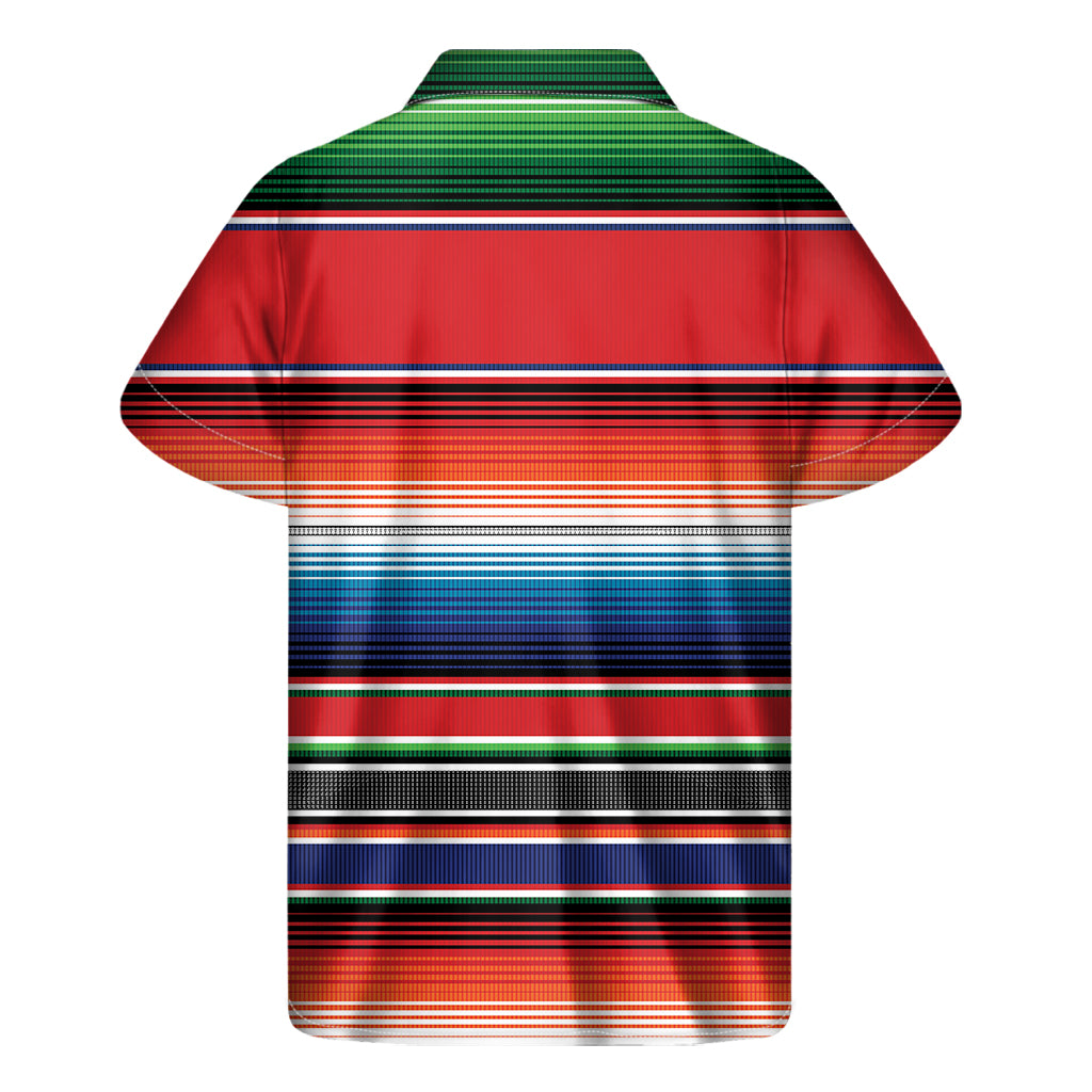 Vintage Mexican Serape Pattern Print Men's Short Sleeve Shirt