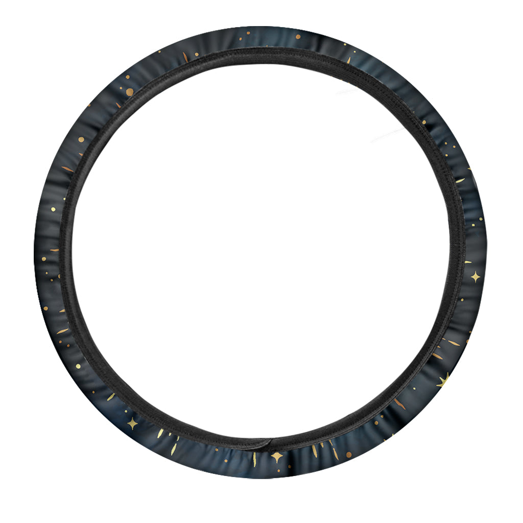 Vintage Moon And Sun Print Car Steering Wheel Cover