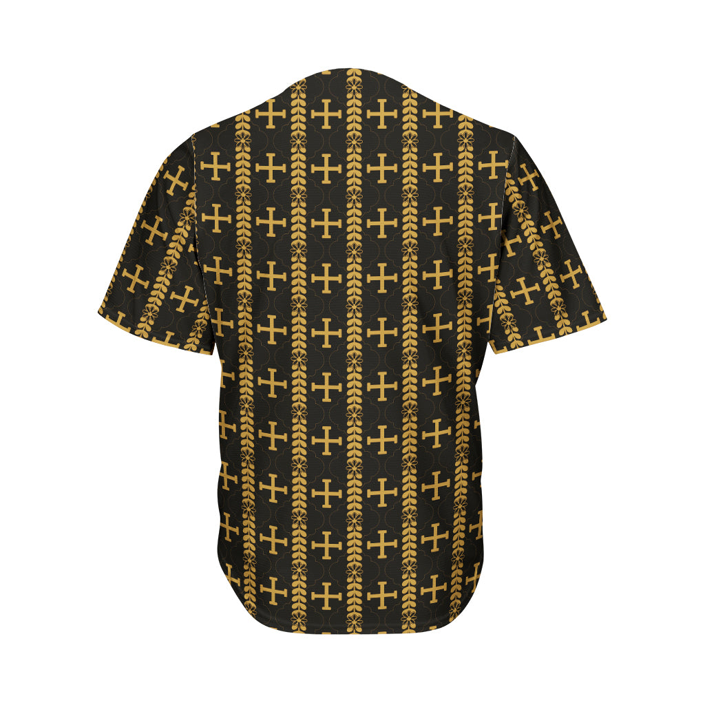 Vintage Orthodox Pattern Print Men's Baseball Jersey