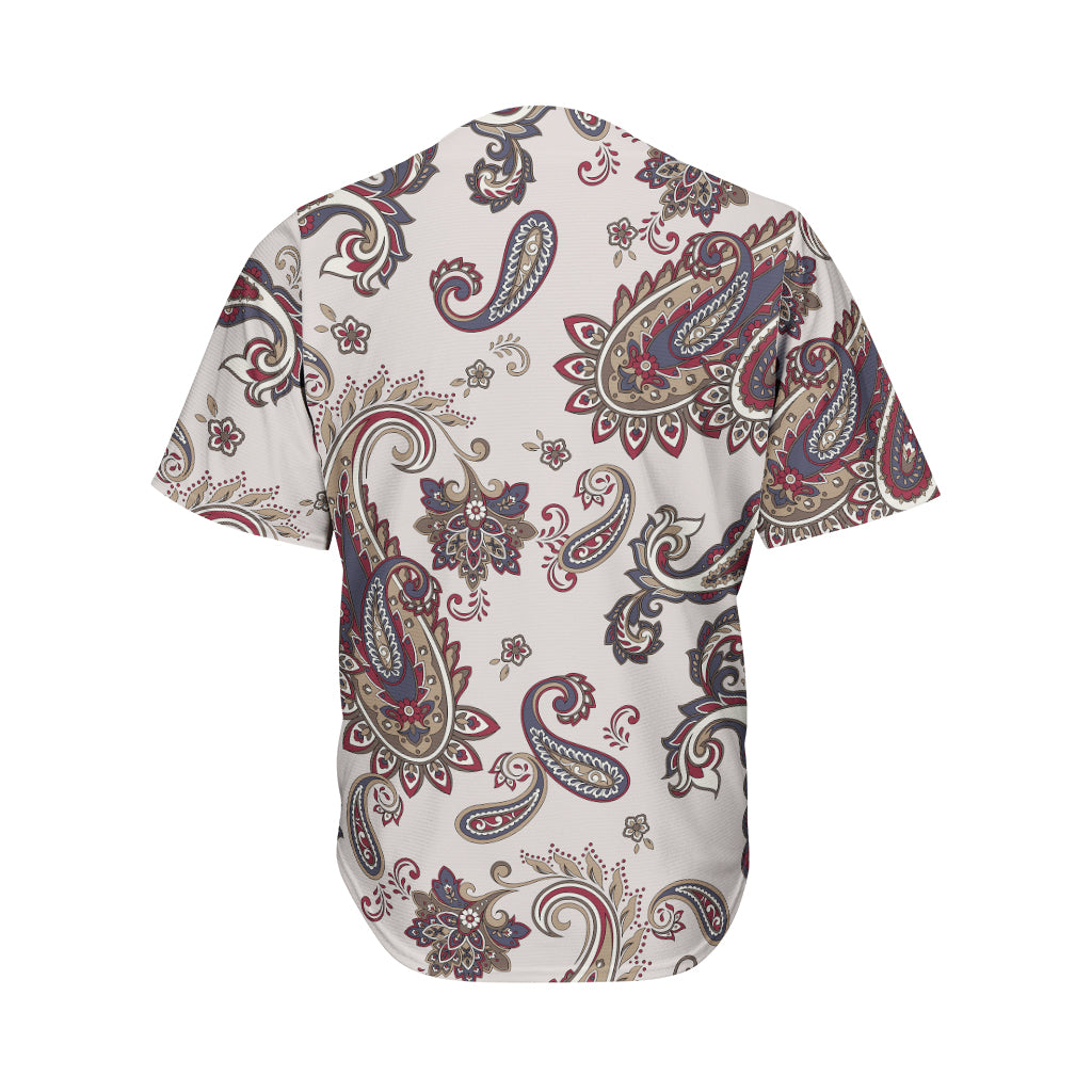 Vintage Paisley Pattern Print Men's Baseball Jersey