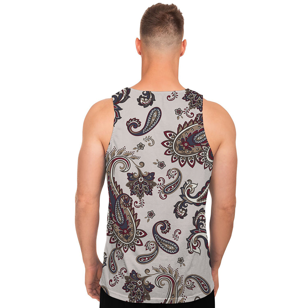 Vintage Paisley Pattern Print Men's Tank Top
