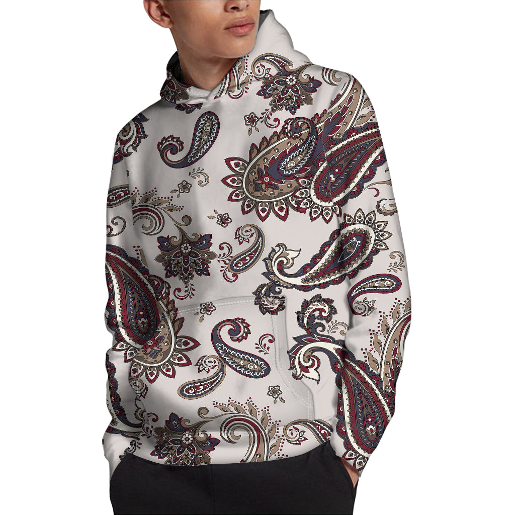 Vintage Paisley Pattern Print Pullover Hoodie