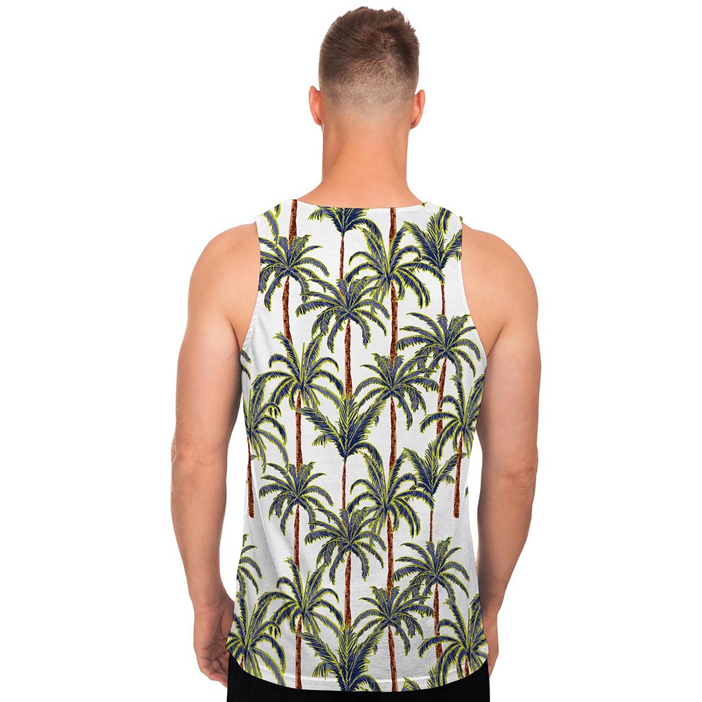 Vintage Palm Tree Beach Pattern Print Men's Tank Top