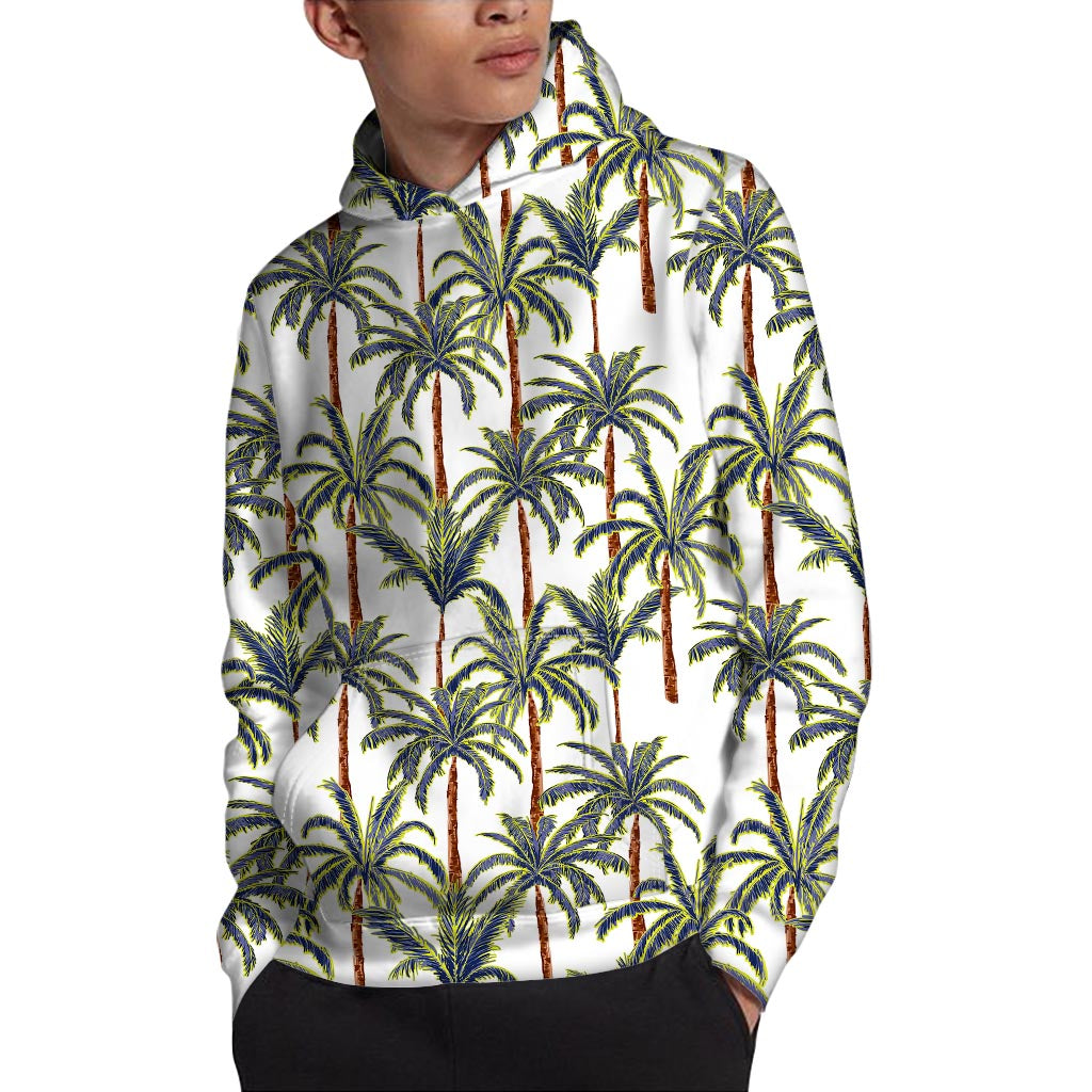 Vintage Palm Tree Beach Pattern Print Pullover Hoodie
