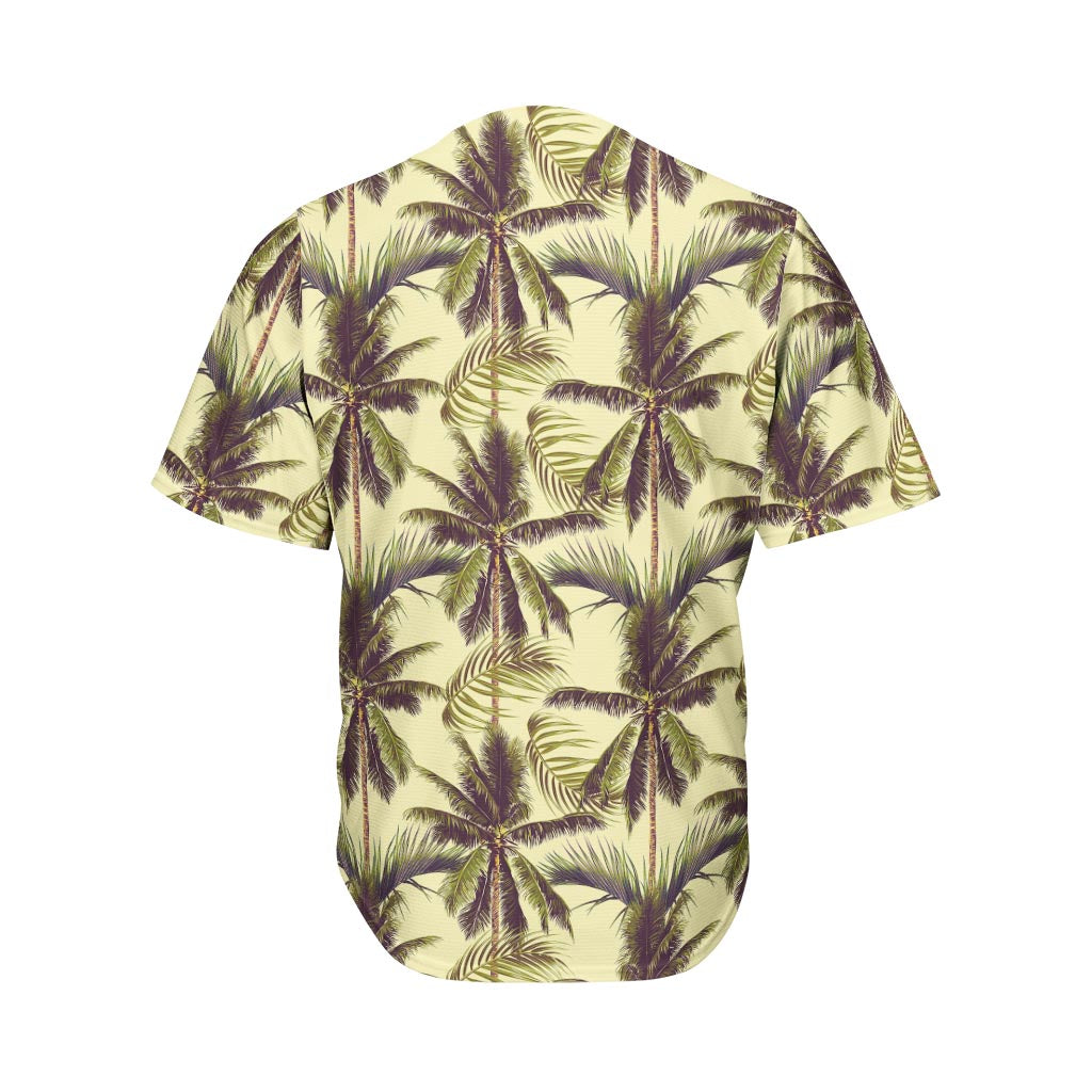 Vintage Palm Tree Pattern Print Men's Baseball Jersey