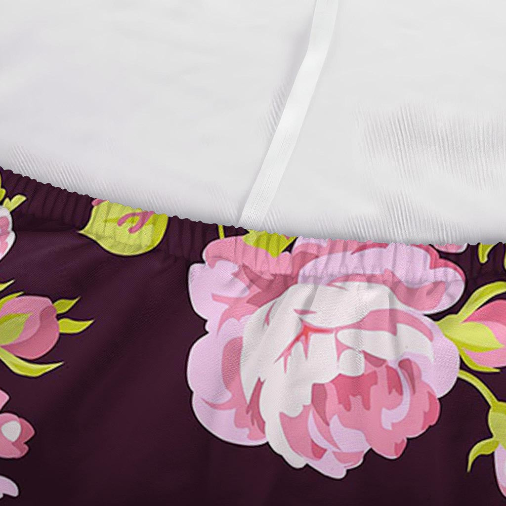 Vintage Pink Rose Floral Pattern Print Sofa Cover