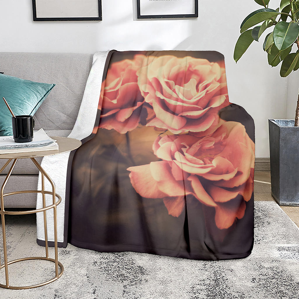 Vintage Rose Print Blanket