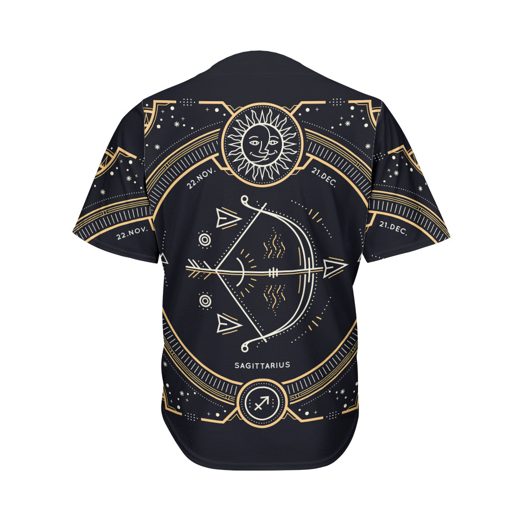 Vintage Sagittarius Zodiac Sign Print Men's Baseball Jersey