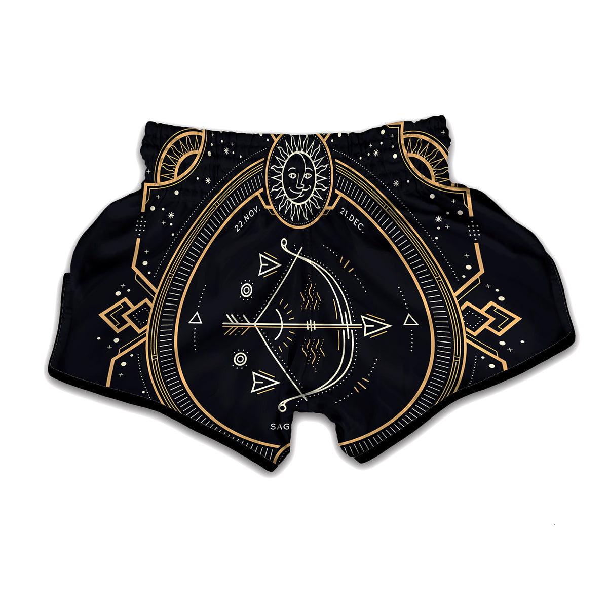 Vintage Sagittarius Zodiac Sign Print Muay Thai Boxing Shorts