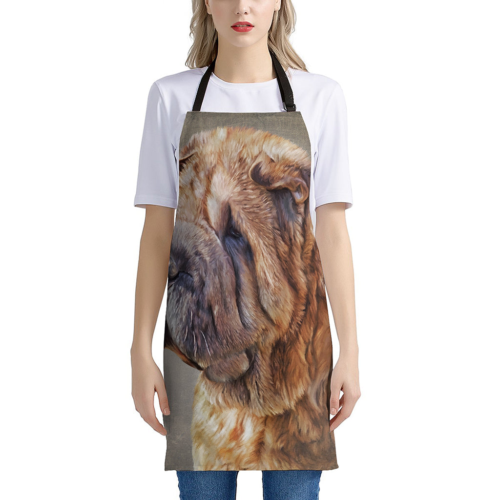 Vintage Shar Pei Print Apron