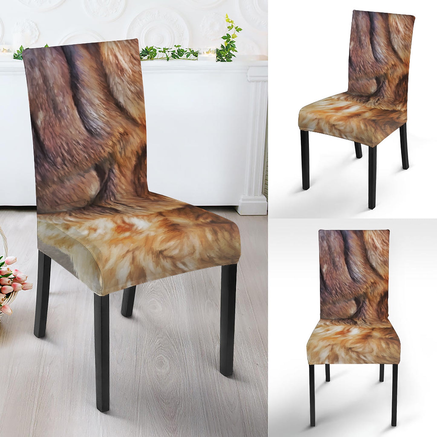 Vintage Shar Pei Print Dining Chair Slipcover