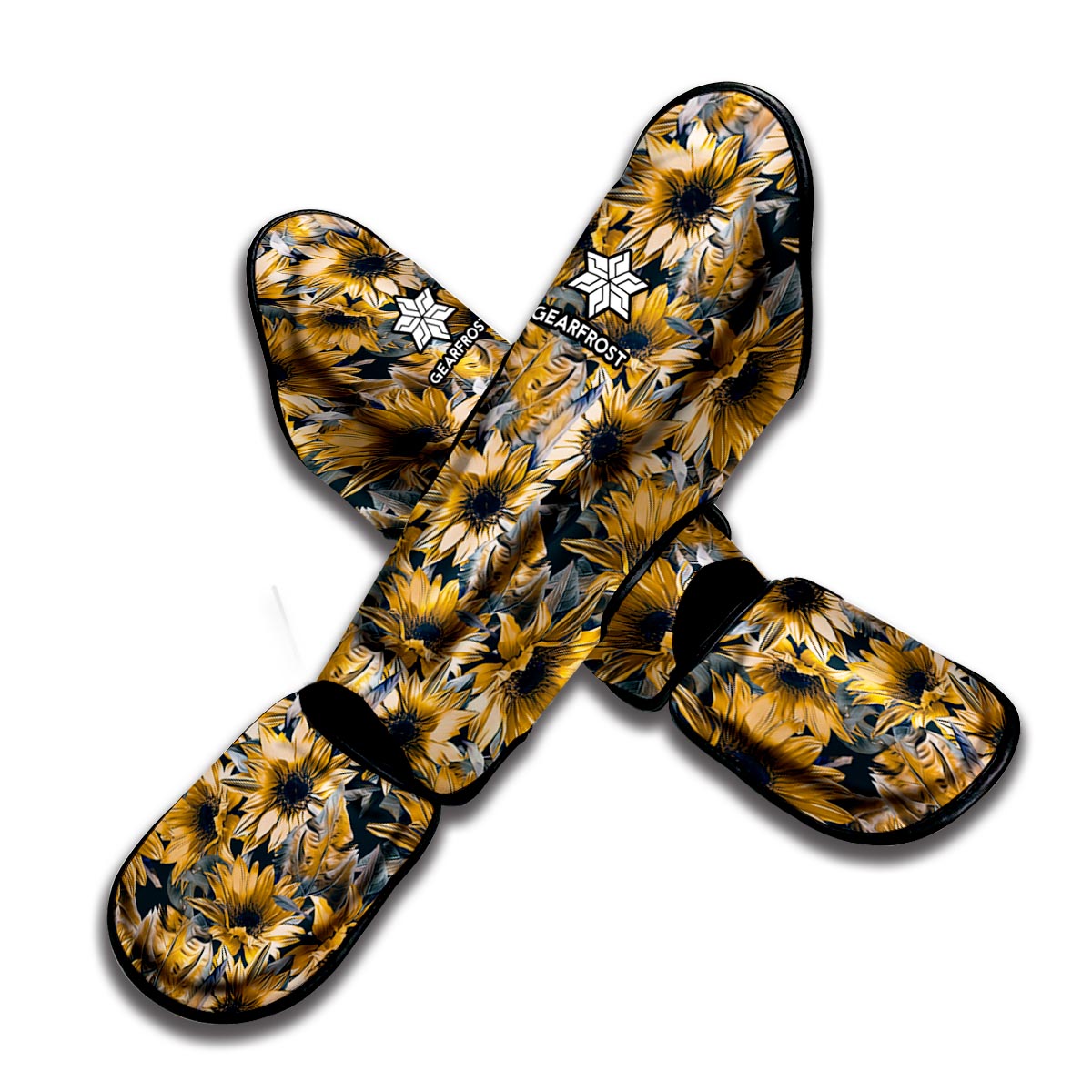 Vintage Sunflower Pattern Print Muay Thai Shin Guard