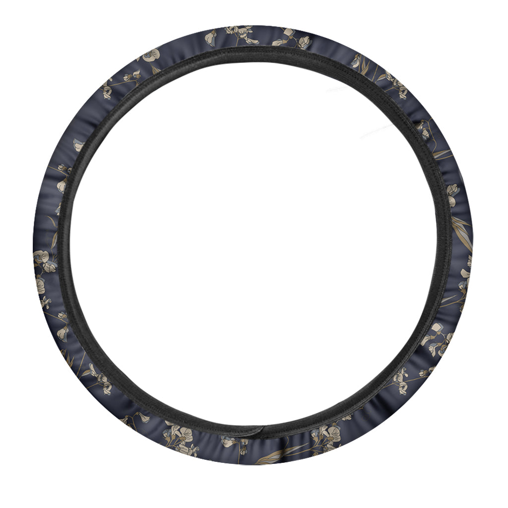 Vintage Sweet Pea Pattern Print Car Steering Wheel Cover