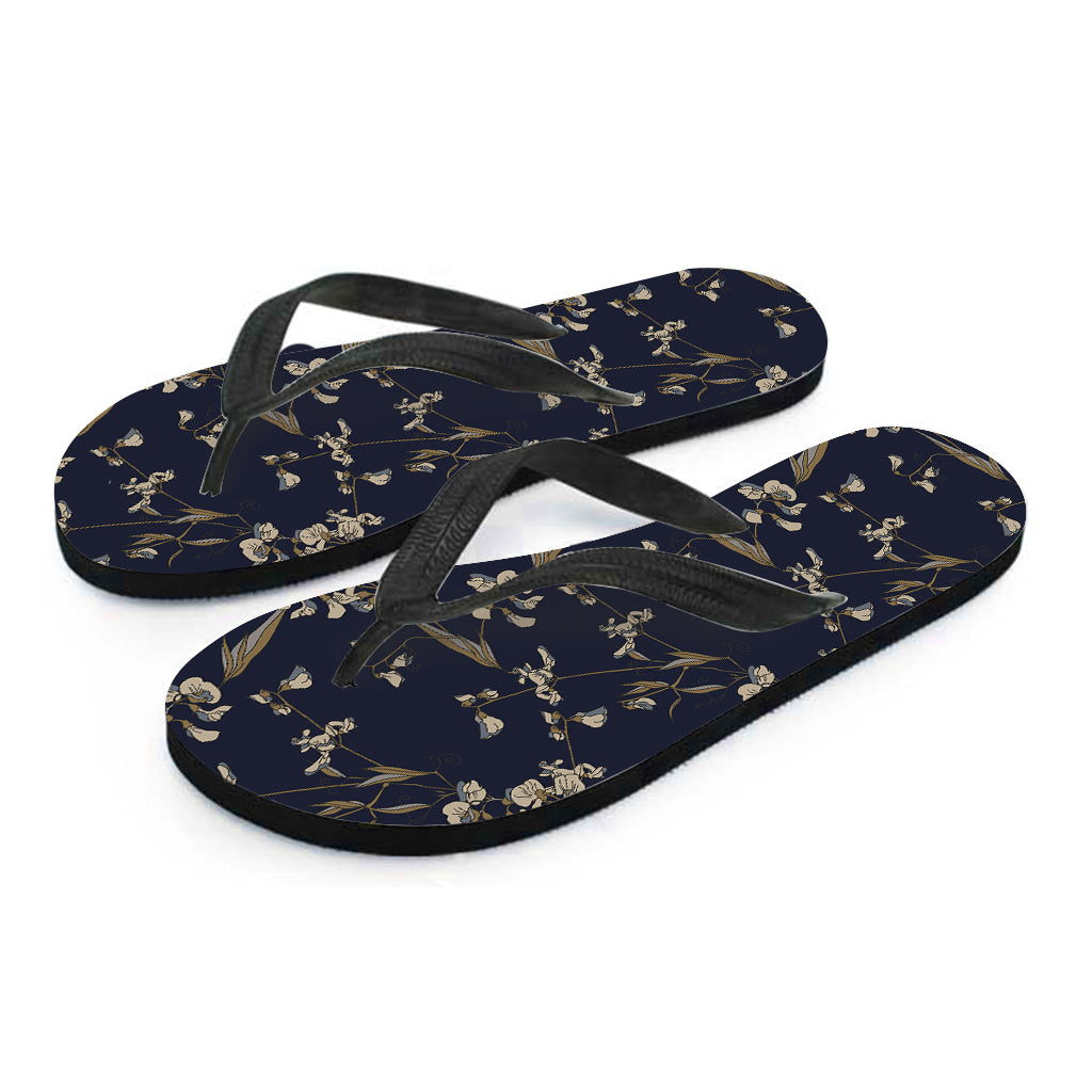 Vintage Sweet Pea Pattern Print Flip Flops