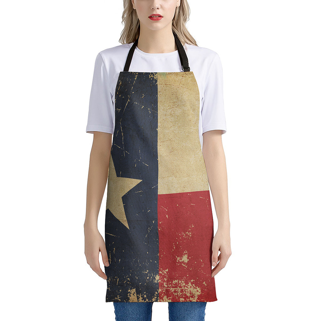 Vintage Texas Flag Print Apron