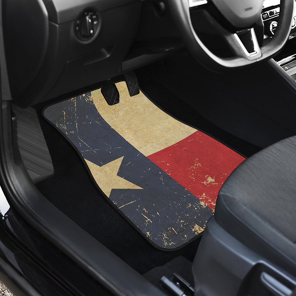 Vintage Texas Flag Print Front Car Floor Mats