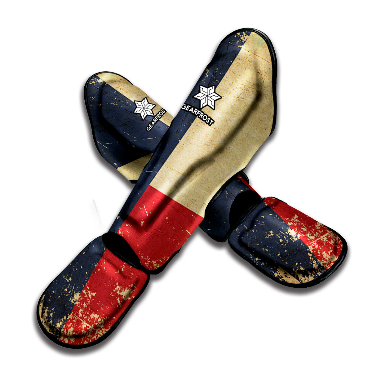 Vintage Texas Flag Print Muay Thai Shin Guard