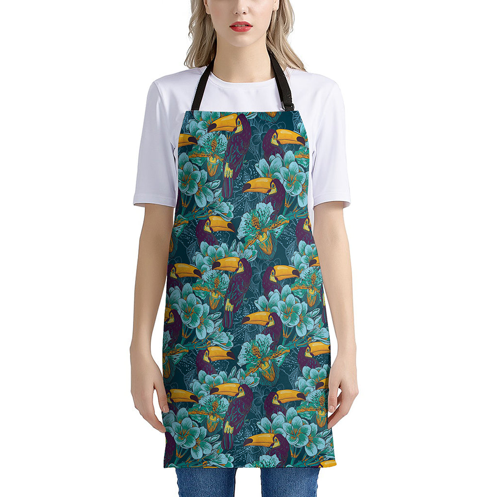 Vintage Toucan Pattern Print Apron