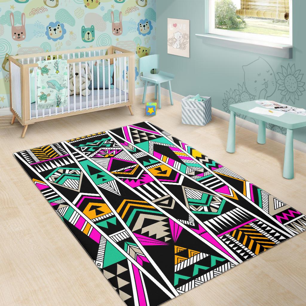 Vintage Tribal Aztec Pattern Print Area Rug GearFrost