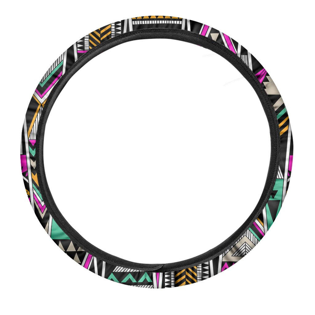 Vintage Tribal Aztec Pattern Print Car Steering Wheel Cover