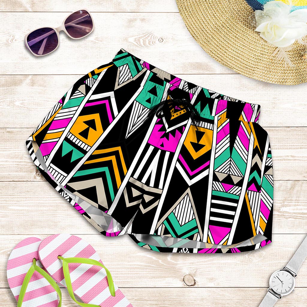 Vintage Tribal Aztec Pattern Print Women's Shorts