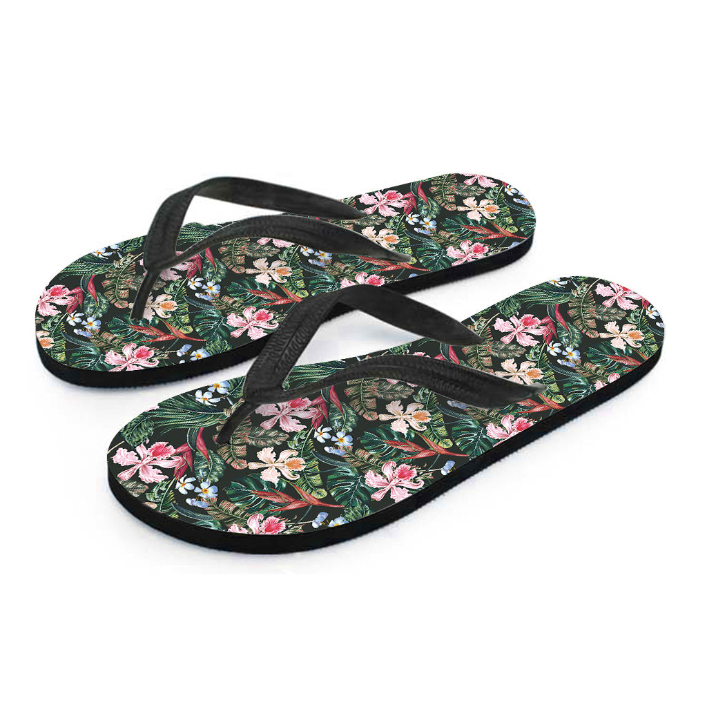 Vintage Tropical Exotic Hawaiian Print Flip Flops