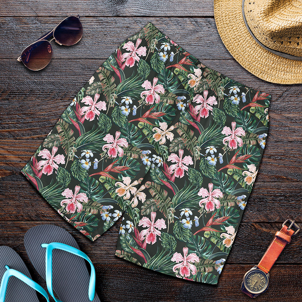 Vintage Tropical Exotic Hawaiian Print Men's Shorts