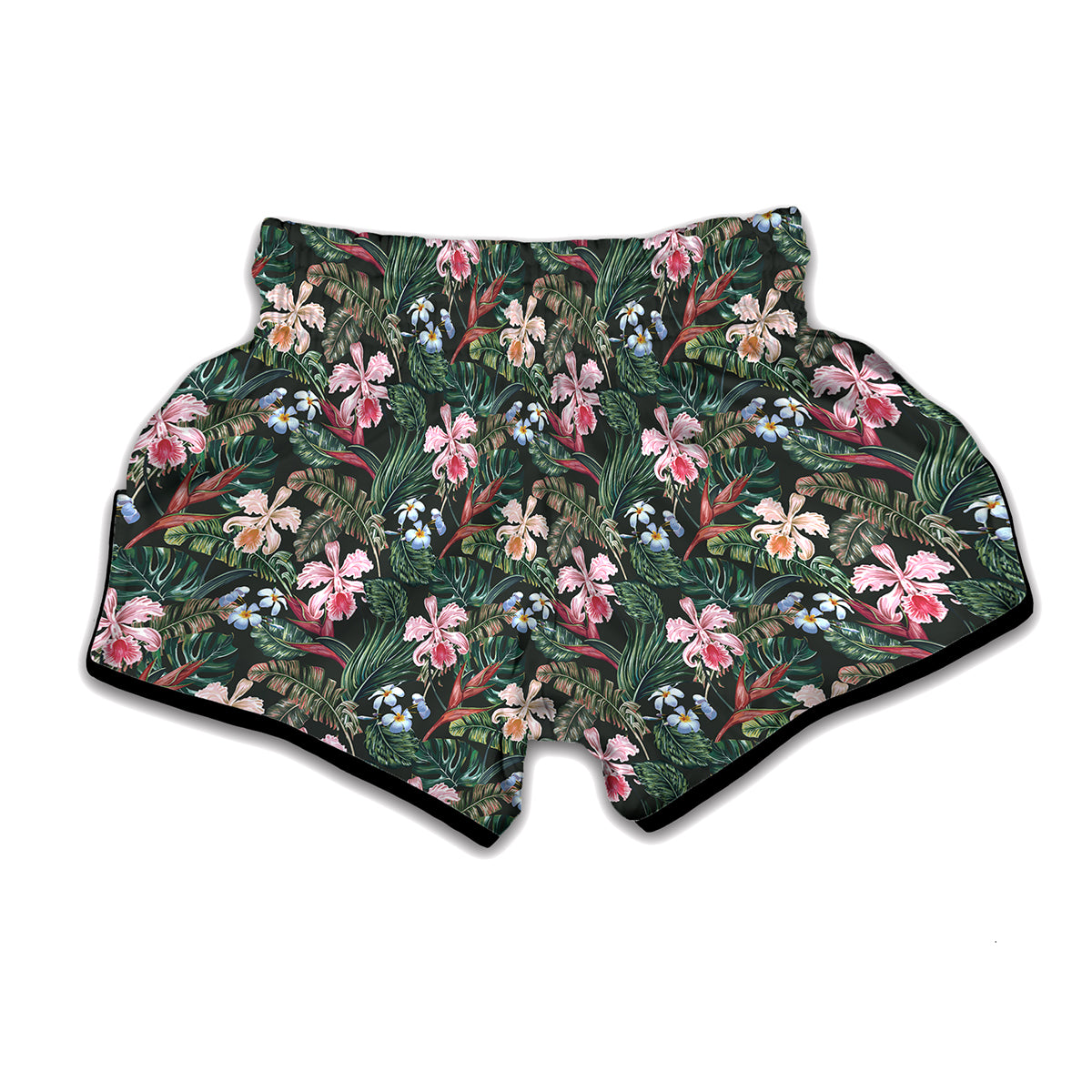 Vintage Tropical Exotic Hawaiian Print Muay Thai Boxing Shorts