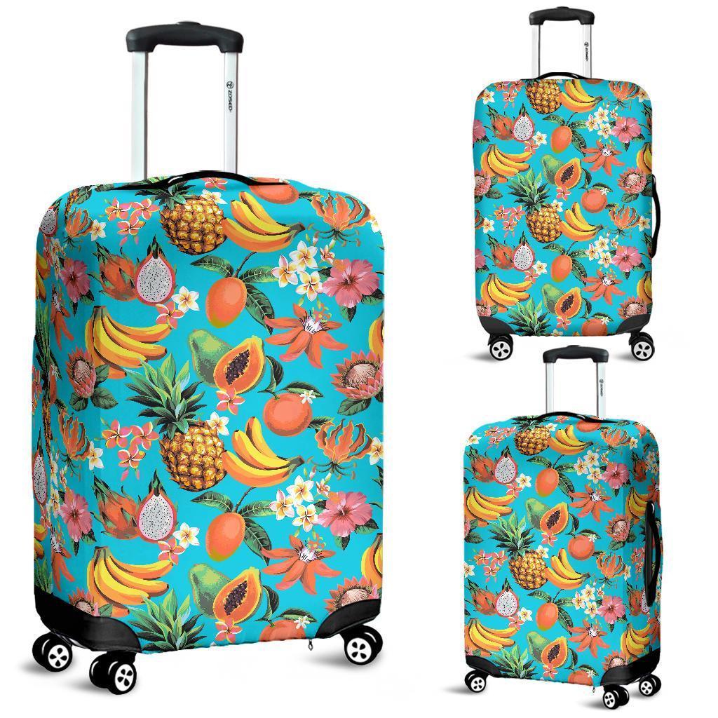 Vintage Tropical Fruits Pattern Print Luggage Cover GearFrost