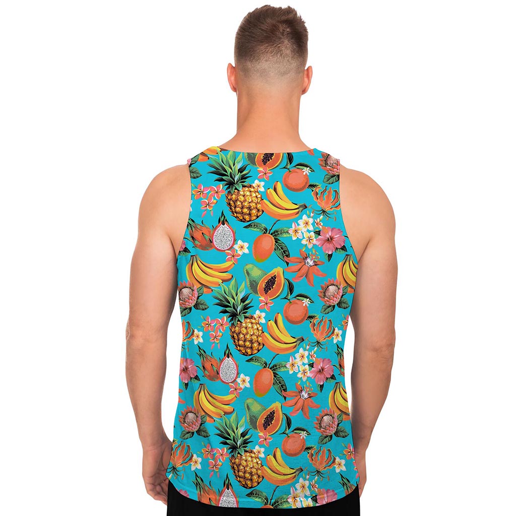 Vintage Tropical Fruits Pattern Print Men's Tank Top