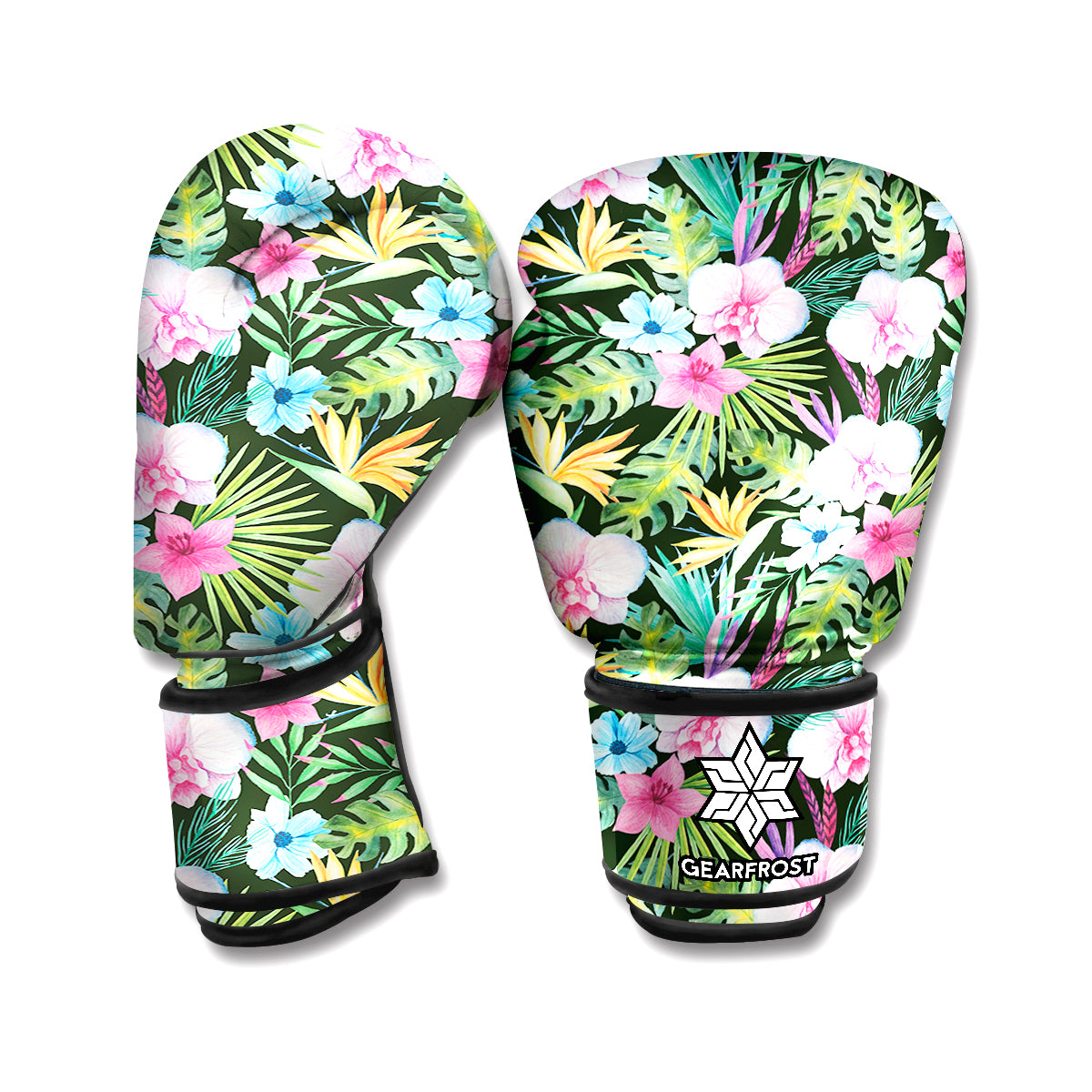 Vintage Tropical Jungle Hawaiian Print Boxing Gloves