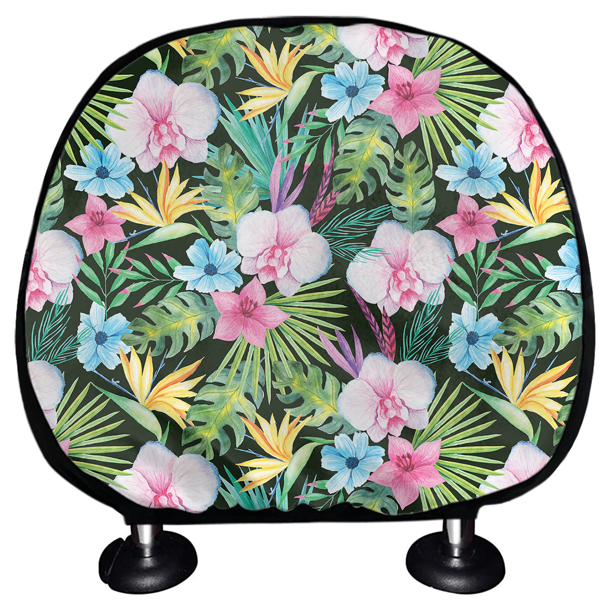 Vintage Tropical Jungle Hawaiian Print Car Headrest Covers